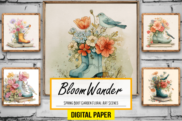 Download Spring Boot Garden Floral Artwork Scenes - Floral artwork Collection