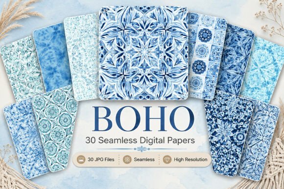 Download Boho Digital Papers - Boho digital paper Collection