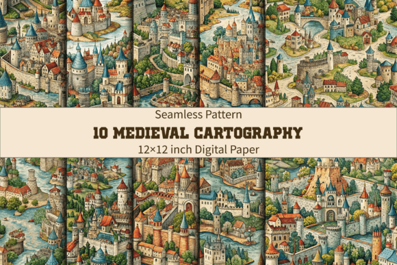 Download Medieval Cartography Seamless Design - Cartography Collection