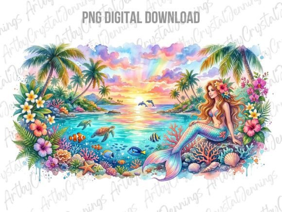Download Tropical Mermaid Paradise Ocean PNG - Mermaid Collection