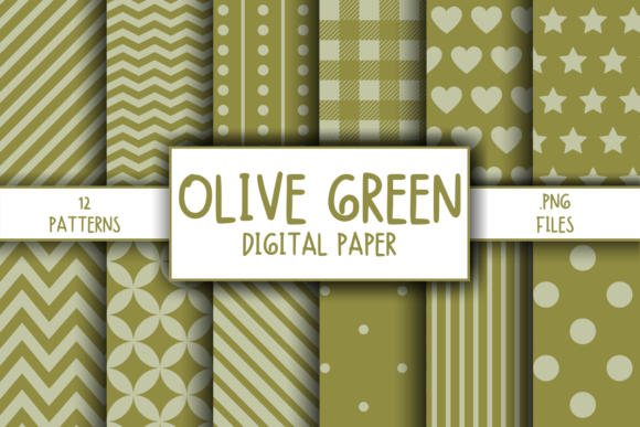 Download Olive Green Pattern Digital Paper - Premium Resources