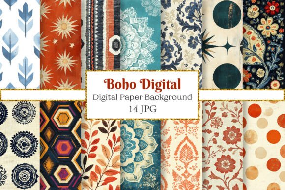 Download Boho Digital Paper Pack - Boho digital paper Collection