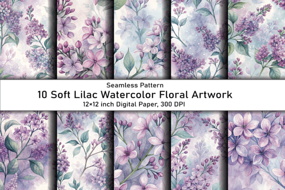 Download Soft Lilac Watercolor Floral Artwork - Floral artwork Collection
