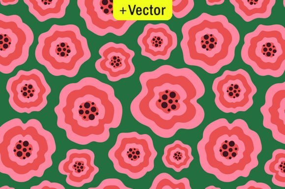 Download Funky Pink Liquid Flowers Green Pattern - Premium Bundle